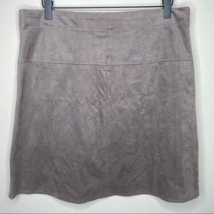 StudioM Faux Suede Knee Length Skirt Comfort Waist